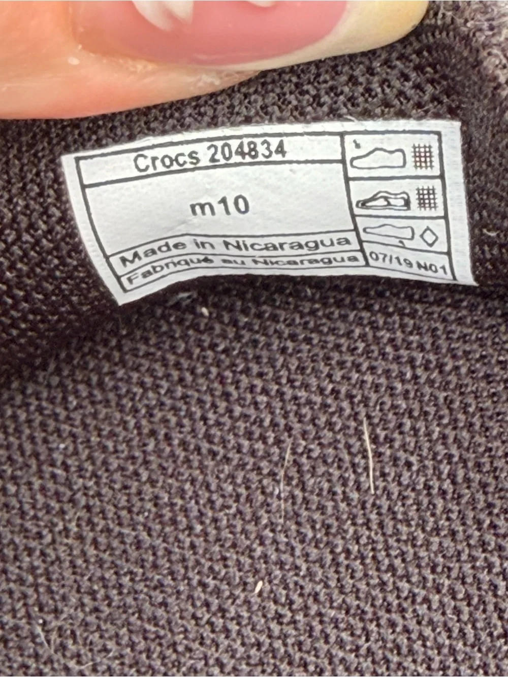 CROCS Men's Black Slip-On Canvas Loafers Size 10